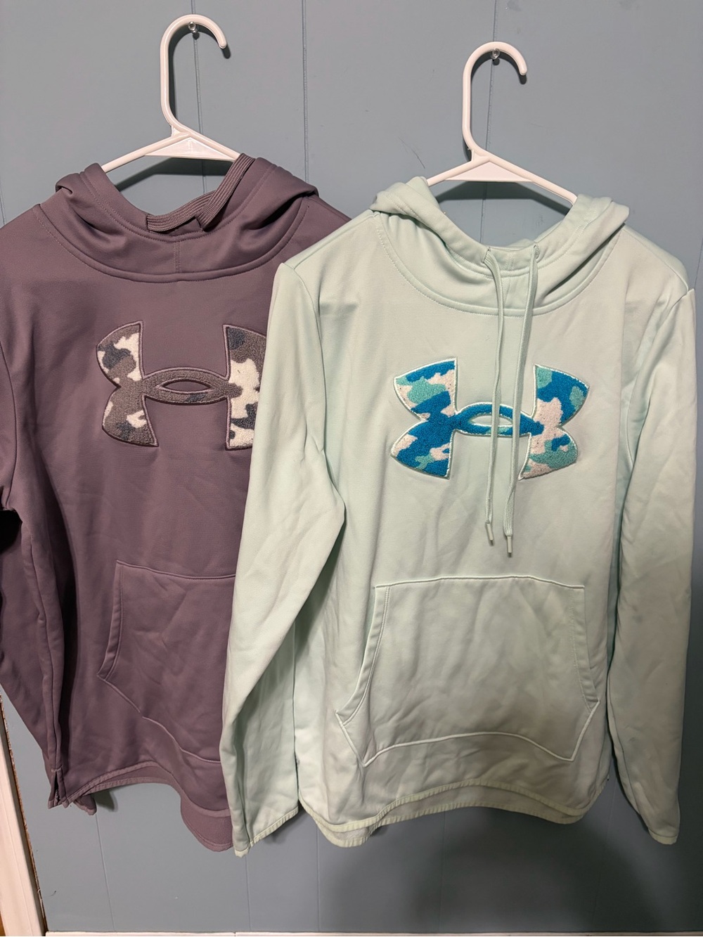 Under Armour Mint Green & Mauve Camo Logo Hoodies
